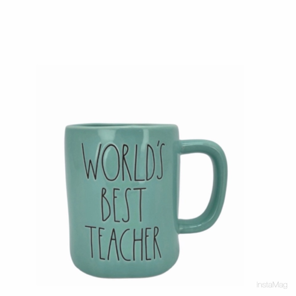 NEW Rae Dunn World's Best Teacher Mug Teal Teacher Gift
